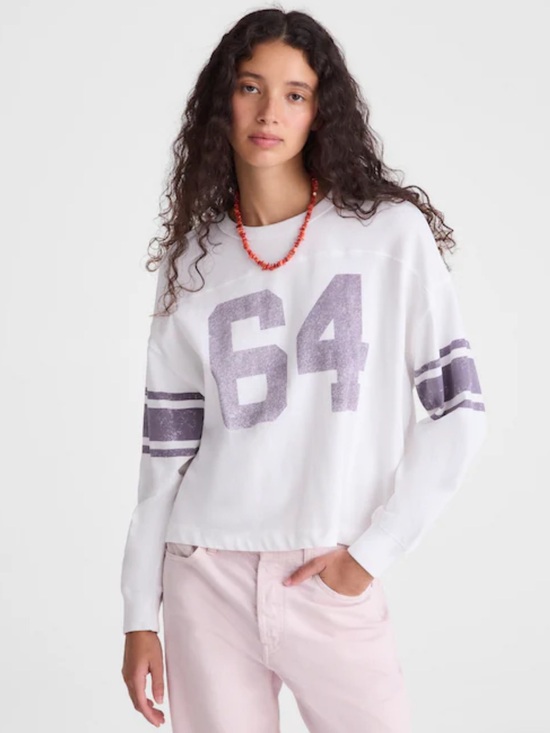 Madewell Tops - Madewell The Relaxed Crewneck Tee- '64 Graphic and Sleeve Stripes